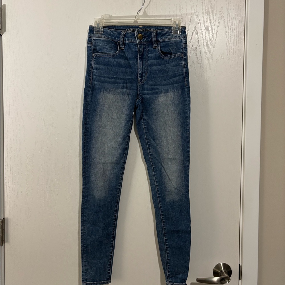American Eagle Blue Jeggings with Stretch Fit